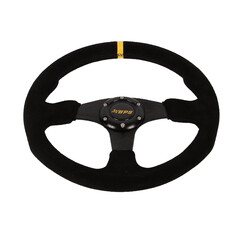 Volant BPS Plat, Cuir Noir Retourné